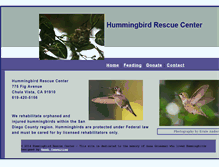 Tablet Screenshot of hummingbirdrescuecenter.org